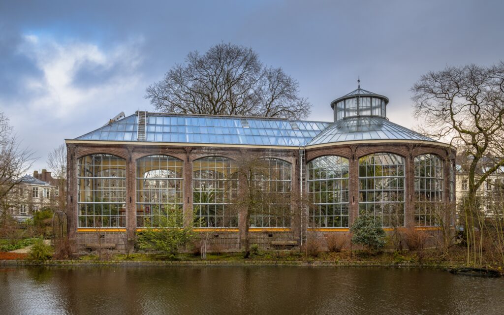Historic greenhouse hortus botanicus Amsterdam